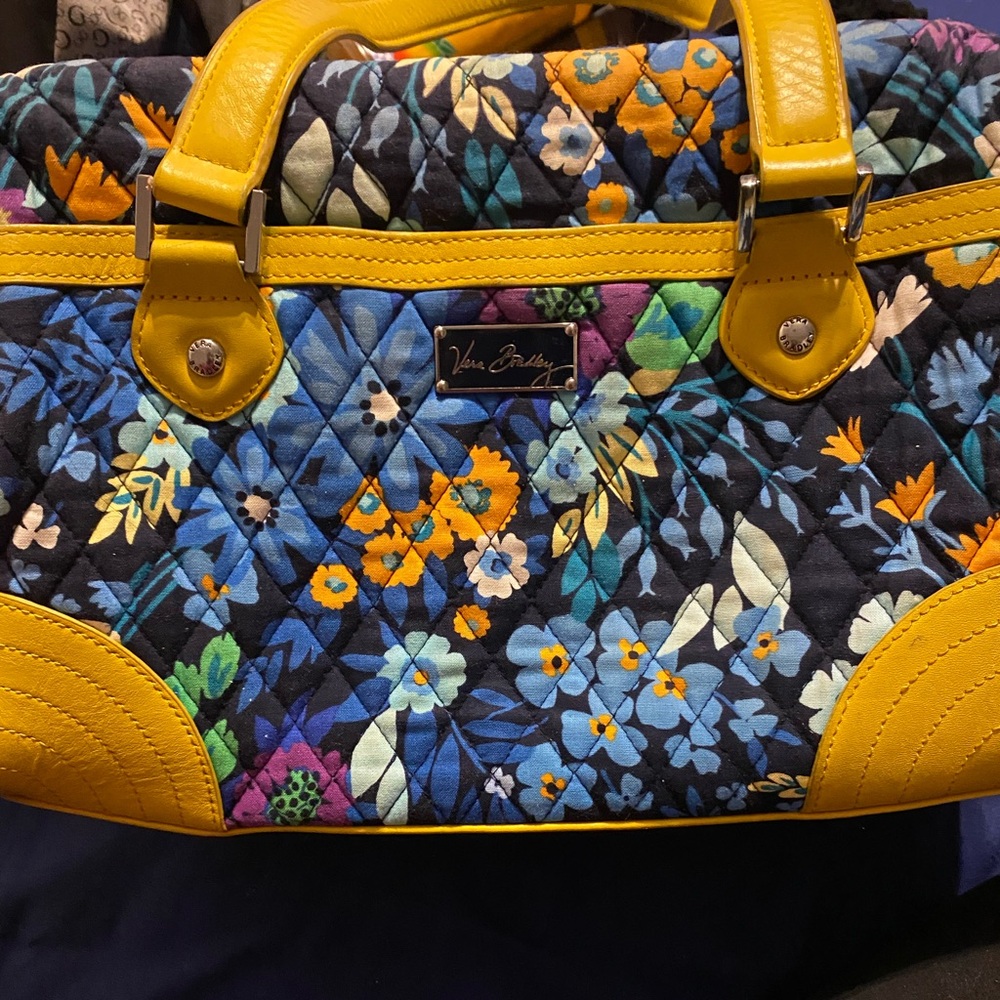 Vera Bradley Blue and Yellow Floral Shoulder Bag